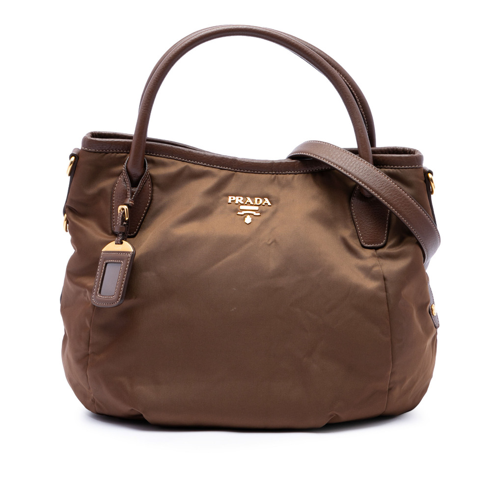 Pre-Loved Prada Vitello Daino Trimmed Tessuto Satchel